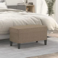 Bancs-vidaXL Banc 70x35x41 cm Tissu Taupe