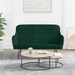 Bancs-vidaXL Banc 110x76x80 cm Velours Vert foncé