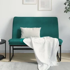 Bancs-vidaXL Banc 100x75x76 cm Tissu Vert foncé