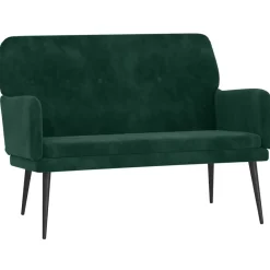 Bancs-vidaXL Banc 108x79x79 cm Velours Vert foncé