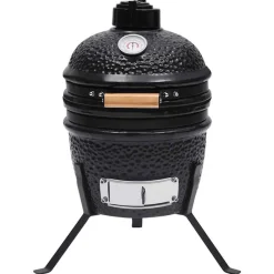 Arts De La Table & Arts Culinaires-vidaXL Barbecue à fumoir Kamado 2-en-1 Céramique 56 cm Noir