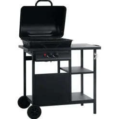 vidaXL Barbecue à gaz avec table latérale à 3 niveaux