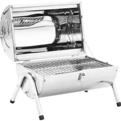 Arts De La Table & Arts Culinaires-vidaXL Barbecue au charbon portable Acier inoxydable Grilles doubles