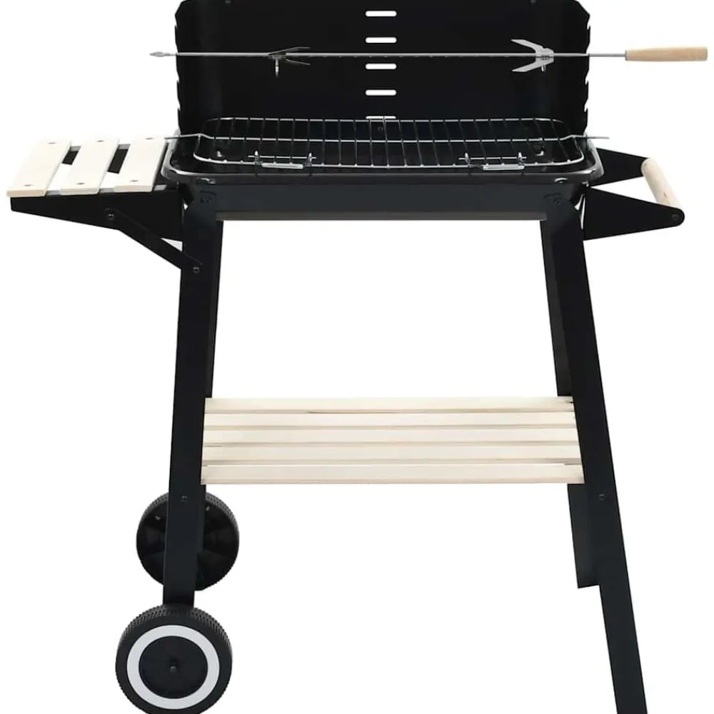 Arts De La Table & Arts Culinaires-vidaXL Barbecue au charbon de bois avec roulettes white shelf