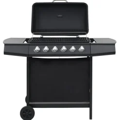 vidaXL Barbecue au gaz avec 6 zones de cuisson Acier