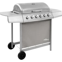 Arts De La Table & Arts Culinaires-vidaXL Barbecue gril à gaz avec 6 brûleurs é Argent