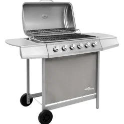 Arts De La Table & Arts Culinaires-vidaXL Barbecue gril à gaz avec 6 brûleurs é Argent