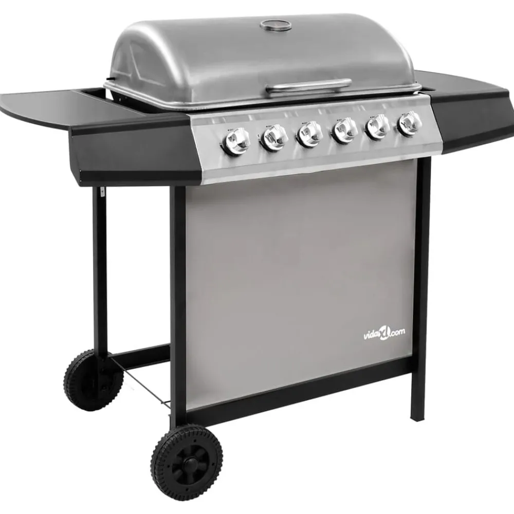 Arts De La Table & Arts Culinaires-vidaXL Barbecue gril à gaz avec 6 brûleurs Noir et argenté