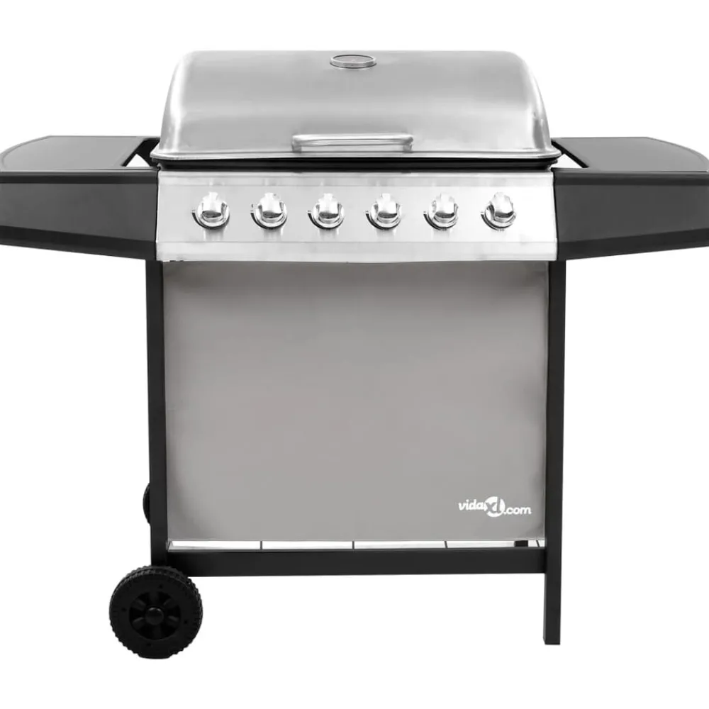 Arts De La Table & Arts Culinaires-vidaXL Barbecue gril à gaz avec 6 brûleurs Noir et argenté