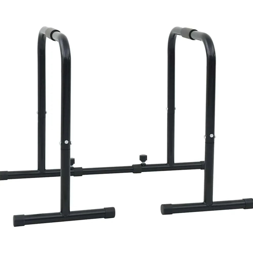 vidaXL Barre de Dips Noir 116 x 66 x 74,5 cm Acier enduit de poudre