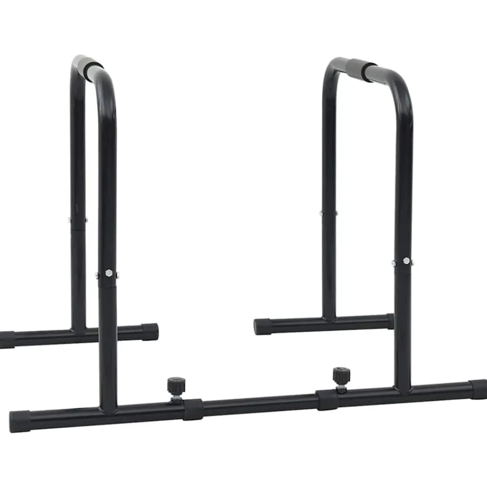vidaXL Barre de Dips Noir 116 x 66 x 74,5 cm Acier enduit de poudre
