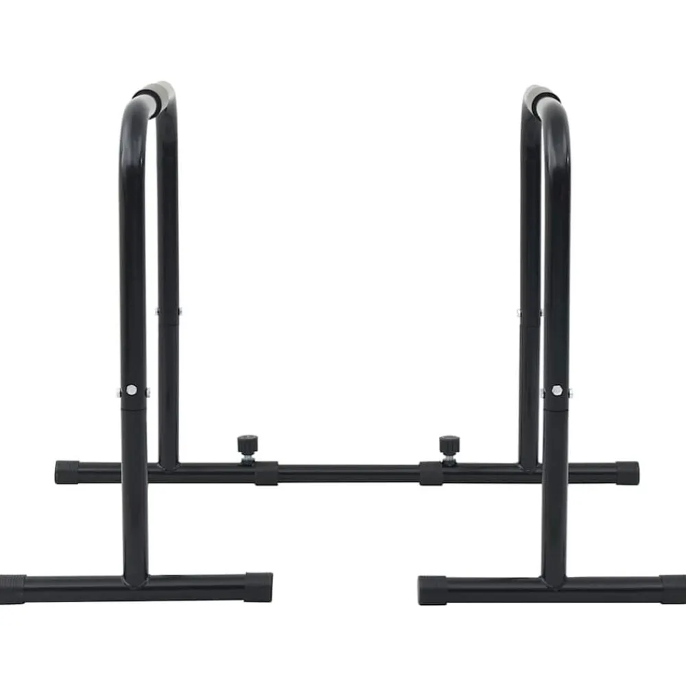 vidaXL Barre de Dips Noir 116 x 66 x 74,5 cm Acier enduit de poudre