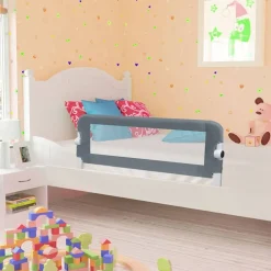 Accessoires De Sécurité Pour Bébés-vidaXL Barrière de lit enfant 102x42 cm Polyester Gris