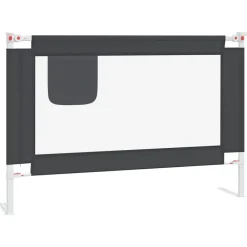 Accessoires De Sécurité Pour Bébés-vidaXL Barrière de sécurité de lit d'enfant 100x25 cm Tissu Gris foncé