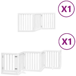 Articles Pour Animaux De Compagnie-vidaXL Barrière pour chien porte pliable 9panneaux bois peuplier Blanc