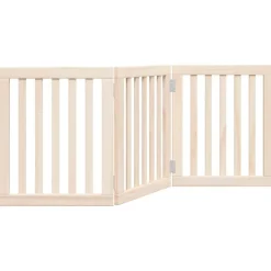Articles Pour Animaux De Compagnie-vidaXL Barrière pour chien pliable à 3 panneaux 150 cm Bois de peuplier Naturel