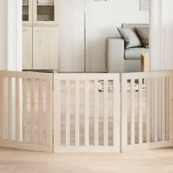 Articles Pour Animaux De Compagnie-vidaXL Barrière pour chien pliable à 3 panneaux 150 cm Bois de peuplier Naturel