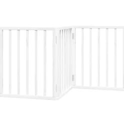 Articles Pour Animaux De Compagnie-vidaXL Barrière pour chien pliable 3 panneaux 150 cm bois de peuplier Blanc