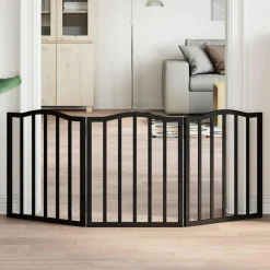 vidaXL Barrière pour chien pliable 3 panneaux bois de peuplier