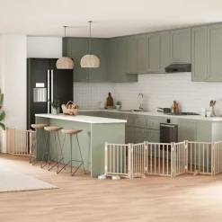 Articles Pour Animaux De Compagnie-vidaXL Barrière pour chiens avec porte pliable 9panneaux bois peuplier Naturel