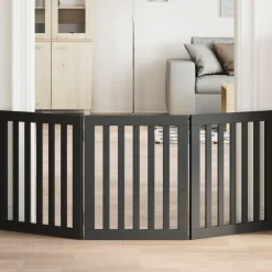 vidaXL Barrière pour chien pliable 3 panneaux bois de peuplier