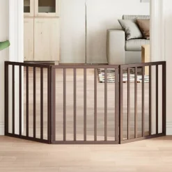 Articles Pour Animaux De Compagnie-vidaXL Barrière pour chien pliable 3 panneaux 150 cm bois de peuplier Marron