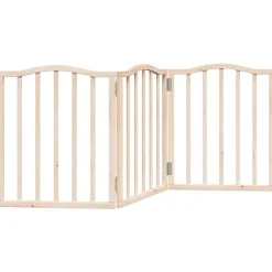 Articles Pour Animaux De Compagnie-vidaXL Barrière pour chien pliable 3 panneaux 150 cm bois de peuplier Naturel