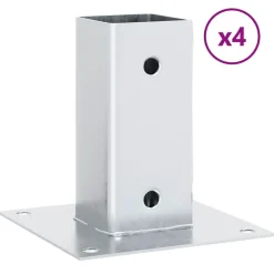 vidaXL Bases de poteau carrées 4 pcs 71x71 mm acier galvanisé