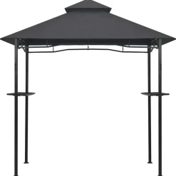 Pelouses & Jardins-vidaXL Belvédère de barbecue 240x150x255 cm Anthracite Acier