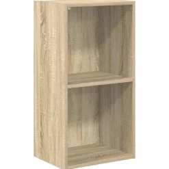 Étagères-vidaXL Bibliothèque à 2 niveaux Chêne sonoma Bois d’ingénierie Ch&ecirc;ne sonoma