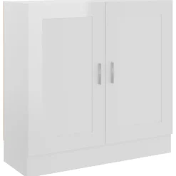 Étagères-vidaXL Bibliothèque 82,5x30,5x80 cm Bois d’ingénierie Blanc brillant