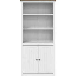 Étagères-vidaXL Bibliothèque BODO blanc and 82x40x173 cm bois massif pin Marron