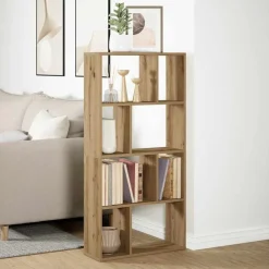 Étagères-vidaXL Bibliothèque chêne artisanal 60x20x120,5 cm bois d'ingénierie ch&ecirc;ne artisanal