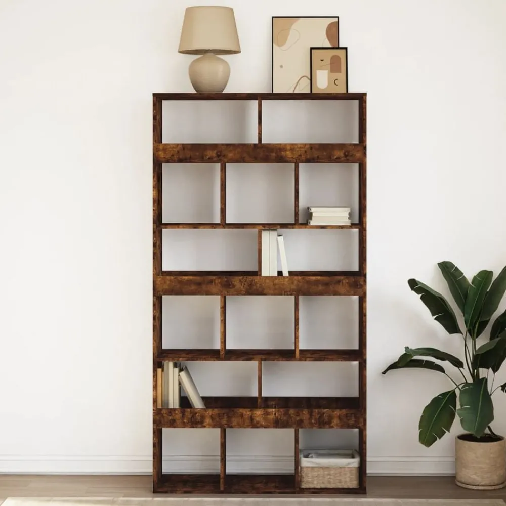 Étagères-vidaXL Bibliothèque chêne fumé 100x33x187,5 cm bois d'ingénierie Chêne fumé