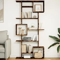 vidaXL Bibliothèque chêne fumé 92x29x188 cm bois d'ingénierie