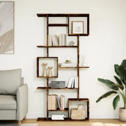 vidaXL Bibliothèque chêne fumé 92x29x188 cm bois d'ingénierie