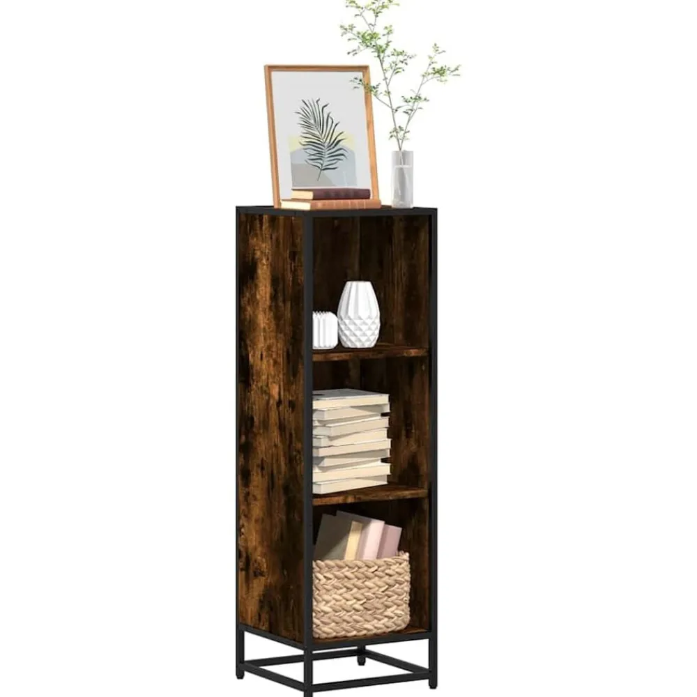 Étagères-vidaXL Bibliothèque chêne fumé 33,5x33x107,5 cm bois d'ingénierie Chêne fumé