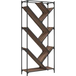 vidaXL Bibliothèque chêne marron 79x30x180 cm bois ingénierie et métal