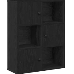 Étagères-vidaXL Bibliothèque chêne 60x24x76,5 cm bois d'ingénierie Noir