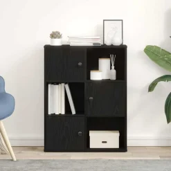 Étagères-vidaXL Bibliothèque chêne 60x24x76,5 cm bois d'ingénierie Noir