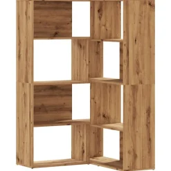 Étagères-vidaXL Bibliothèque d'angle 4 niveaux chêne artisanal bois ingénierie chêne artisanal