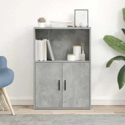 Étagères-vidaXL Bibliothèque 60x24x85 cm bois d'ingénierie Gris béton