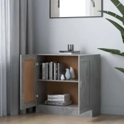 Étagères-vidaXL Bibliothèque 82,5x30,5x80 cm Bois d'ingénierie Gris béton