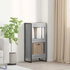 vidaXL Bibliothèque Gris Sonoma 80 x 30 x 155 cm Bois d'ingénierie