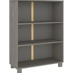 Étagères-vidaXL Bibliothèque HAMAR 85x35x112 cm Bois de pin massif Gris clair