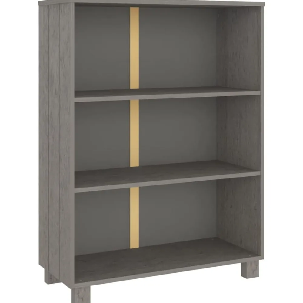 Étagères-vidaXL Bibliothèque HAMAR 85x35x112 cm Bois de pin massif Gris clair