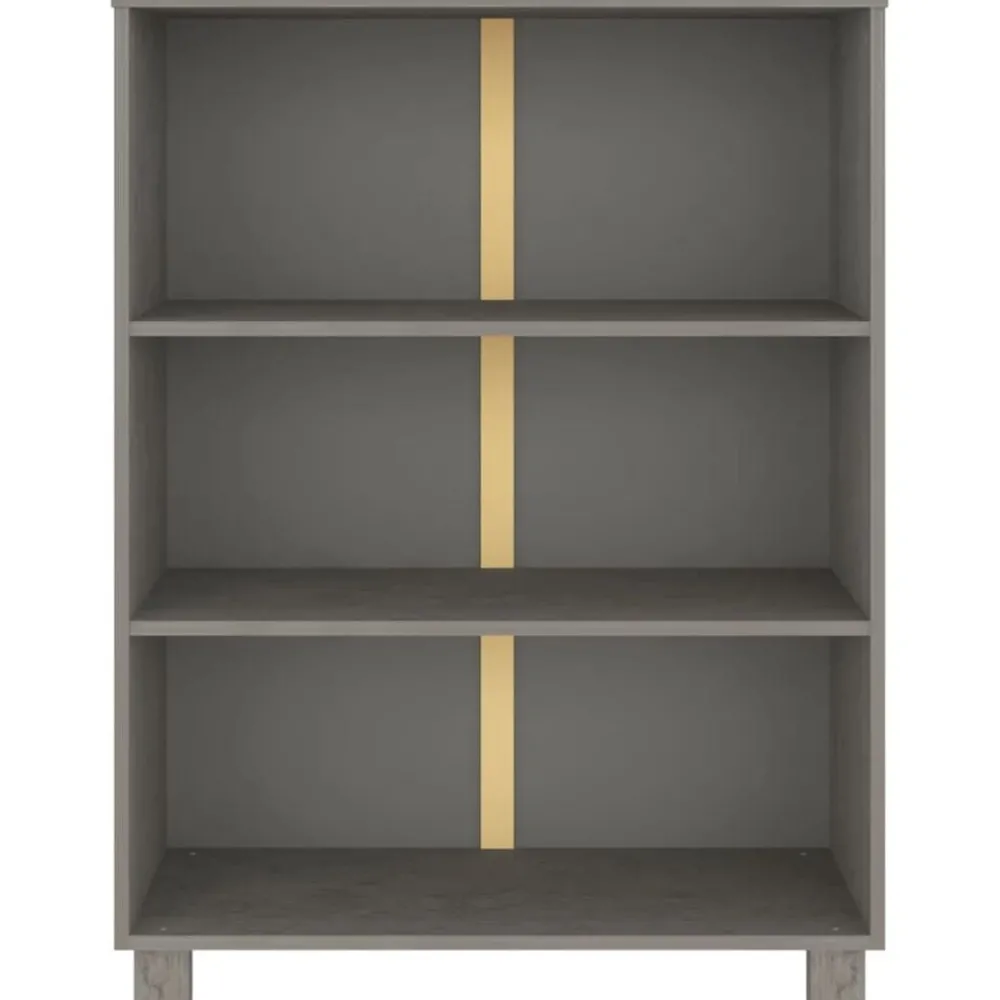 Étagères-vidaXL Bibliothèque HAMAR 85x35x112 cm Bois de pin massif Gris clair