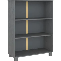 Étagères-vidaXL Bibliothèque HAMAR 85x35x112 cm Bois de pin massif Gris foncé