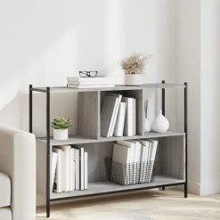Étagères-vidaXL Bibliothèque 102x28x77,5 cm bois d'ingénierie Sonoma gris