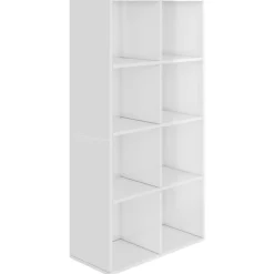 Étagères-vidaXL Bibliothèque/Buffet 66x30x130 cm Bois ingénierie Blanc brillant